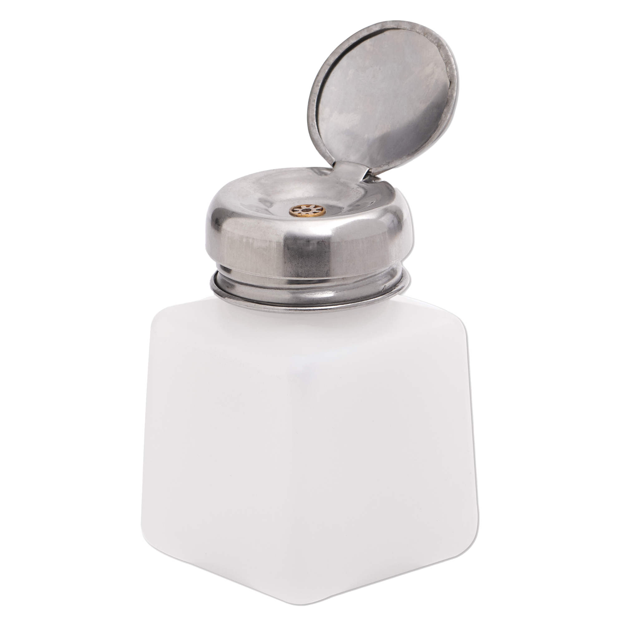 Pump Dispenser Bottle, Metal Flip-Top Cap, 4 oz.